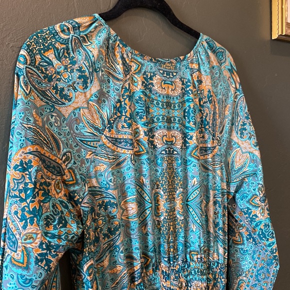 Anthropologie Boemo Paisley Bohemian Maxi Dress Large - Picture 11 of 13